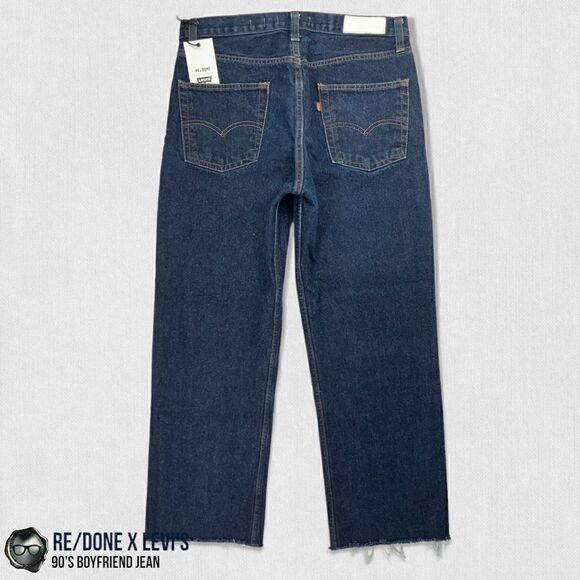 RE/DONE x LEVI’S 90’S BOYFRIEND JEAN IN INDIGO RECONSTRUCTED VINTAGE DENIM 26 - Picture 11 of 16